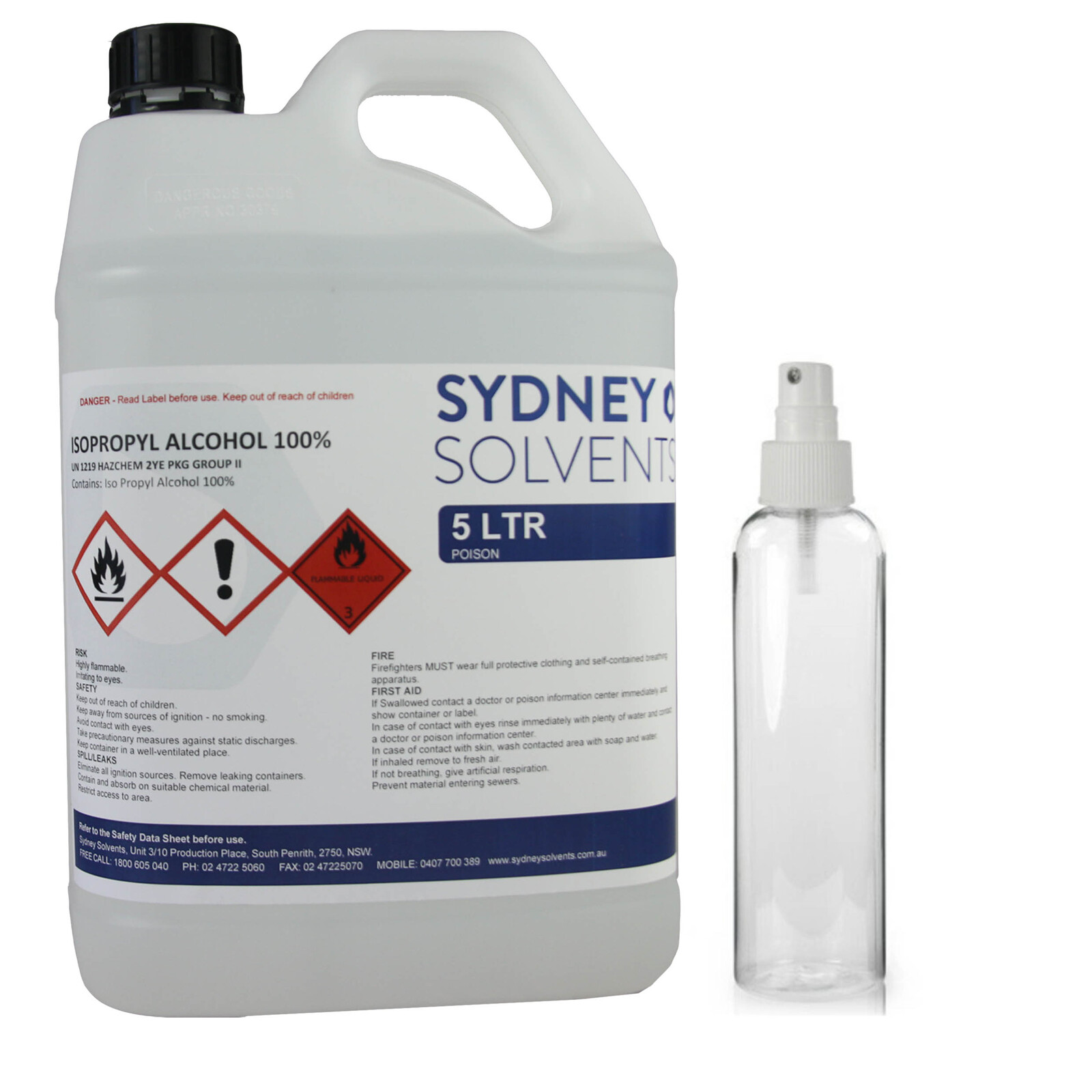 Isopropyl Alcohol Ipa Isopropanol 100 5 Litre With 250ml Spray